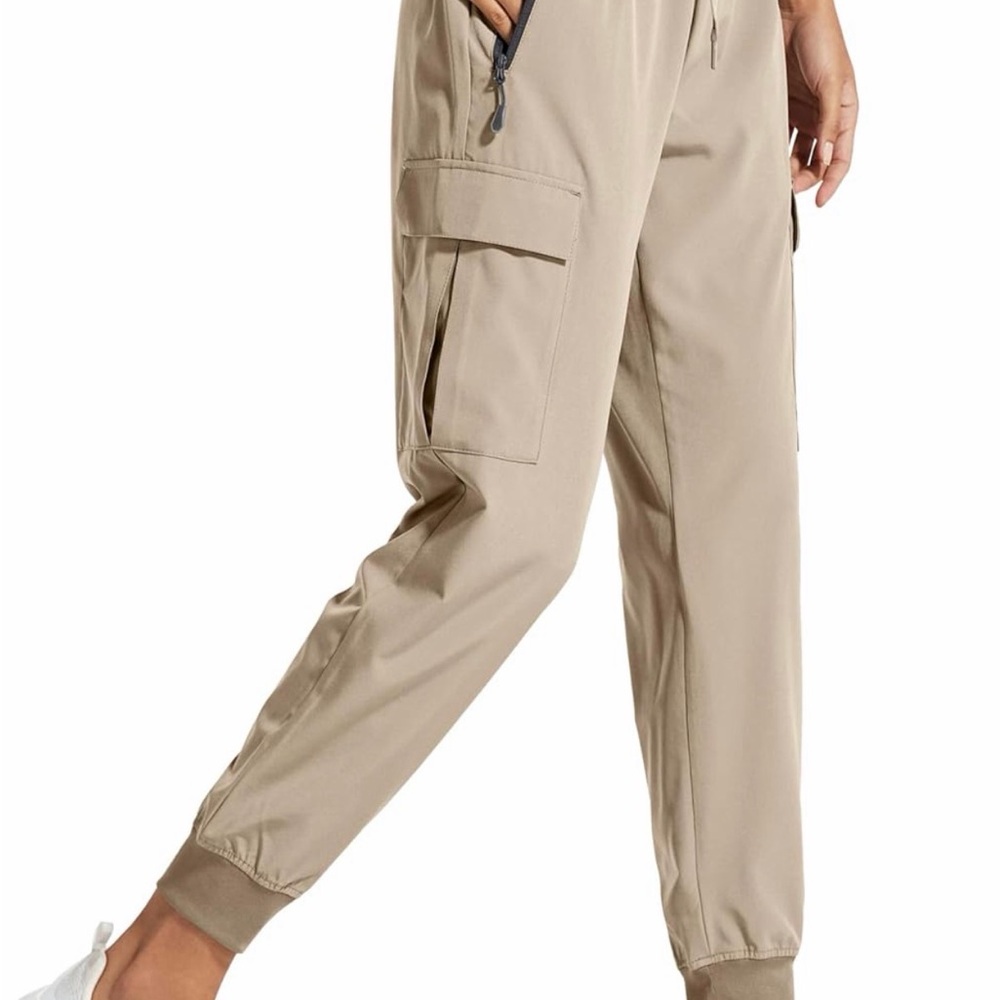 Beige Cargo Jogger Pants - Women